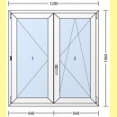 2 flg. Stulp-Fenster | 128 x 136 | D/DK | weiß |...