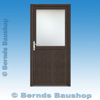 Nebeneingangstür SO-12E | 98 x 200 und 98 x 208 | Ornamentglas 504 | Eiche Dunkel | Bautiefe: 70 mm