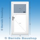 Kunststoff Nebeneingangstür | Eiche Dunkel | 110 x...