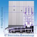 weiße Kunststoff Hebeschiebetür (HST) | 248 x 214,5 (B x H) | links: Festelement | rechts: Hebe-Schiebe-Flügel | XL901