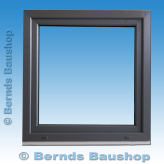 1 flg. Fenster | Farbe: innen weiß/ außen basaltgrau (Holzmaserung) | Breite x Höhe in cm: 100 x 100 | DIN rechts einwärts öffnend
