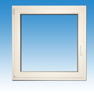 1 flg. Fenster innen weiß/ außen Golden Oak 100 x 100 cm DIN links einwärts öffnend