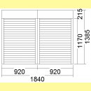 2 flg. Fenster | 184 x 117/138,5 inkl. Rollladen (Motor+Insektenrollo) | DK/DK | Golden Oak | 2-fach Glas | RA412