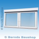 2 flg. Fenster | 246 x 145 + 21,5 cm Aufsatzrollladen mit Gurtwickler | DK/DK | Eiche Dunkel | 3-fach Glas | SG411