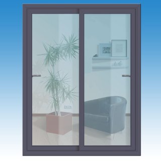 Schiebetür | 200 x 200 ( B x H ) | doppelt schiebbar | anthrazit