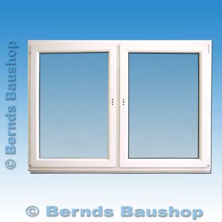 2 flg. Fenster | 130 x 160 | weiß | 2-fach-Verglasung | DK/ DK | TK411
