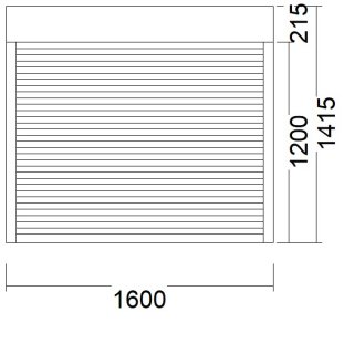 Aufsatz-Rollladen | 21,5er Kasten | weiss | 160 x 141,5 | Motor: rechts | TK801