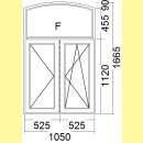 2 flg. Fenster-Stulp | 105 x 166,5 | links Dreh; rechts...