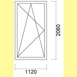 1 flg. Balkontür | 112 x 206 | links | anthrazit | 2-fach Glas | TL522
