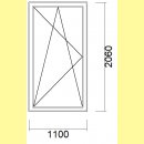 1 flg. Balkontür | 110 x 206 | rechts | anthrazit | 2-fach Glas | TL523
