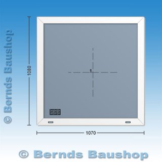 Festelement | 107 x 108 cm | 2-fach Glas Chinchilla | weiß | UA581