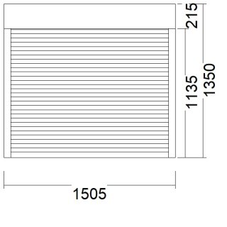 Aufsatz-Rollladen | 21,5er Kasten | weiss | 150,5 x 135 | Gurtwickler: links | UA801
