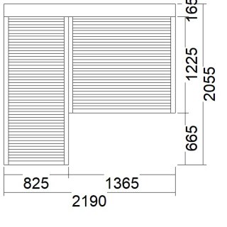 2 tlg. Vorbau-Rollladen | 45 Grad, 16,5 cm | braun | 219 x 205,5 | UA812