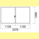 Festelement | 227 x 128 cm | 2-fach Glas Chinchilla |...