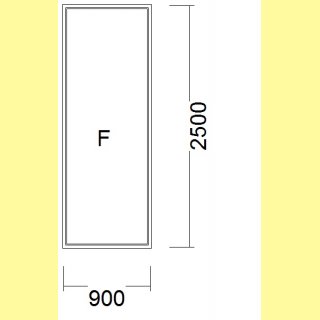 Festelement | 90 x 250 cm | 2-fach Glas Chinchilla | weiß | UA586