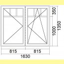 2 flg. Fenster (Stulp) | 163 x 135 | links dreh / rechts...