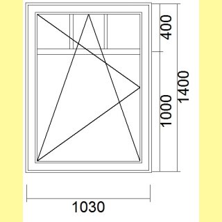 1 flg. Fenster mit Sprossen | 103 x 140 | linkts | weiß/ Basaltgrau | 3-fach Glas | Energy | inkl. Aufsatzrollladen 103 x 156,5 | UA2610