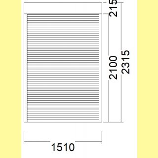 Aufsatz-Rollladen | 21,5er Kasten | weiss | 151 x 231,5 | Motor: rechts | UA808