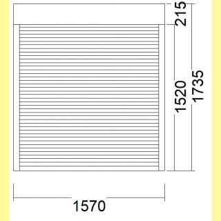 Aufsatz-Rollladen | 21,5er Kasten | weiss | 157 x 173,5 | Motor: links | UA809