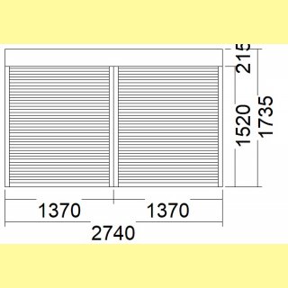 2tlg. Aufsatz-Rollladen | 21,5er Kasten | weiss | 274 x 173,5 | Motor: links/ rechts | UA8010