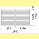 2tlg. Aufsatz-Rollladen | 21,5er Kasten | weiss | 274 x...