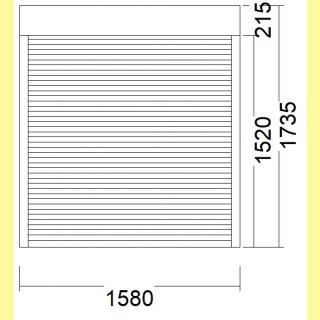 Aufsatz-Rollladen | 21,5er Kasten | weiss | 158 x 173,5 | Motor: links | UA8011