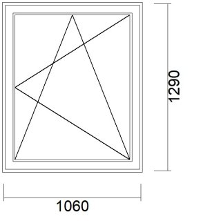 1 flg. Fenster | 106 x 129 + 21,5 cm Aufsatzrollladen mit Gurt: rechts | Nussbaum | rechts | UB261