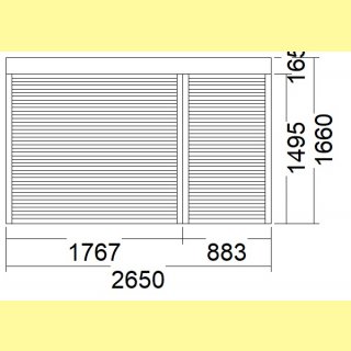 2 tlg. Vorbau-Rollladen | 45 Grad, 16,5 cm | weiß | 265 x 166 | UB817