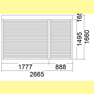 2 tlg. Vorbau-Rollladen | 45 Grad, 16,5 cm | weiß | 266,5 x 166 | UB818