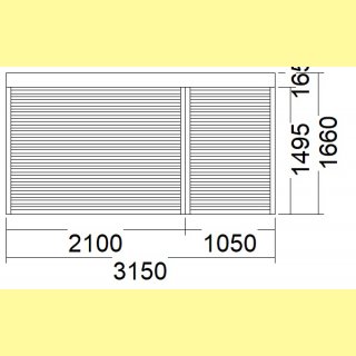 2 tlg. Vorbau-Rollladen | 45 Grad, 16,5 cm | weiß | 315 x 166 | UB819