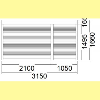 2 tlg. Vorbau-Rollladen | 45 Grad, 16,5 cm | weiß | 315 x 166 | UB819